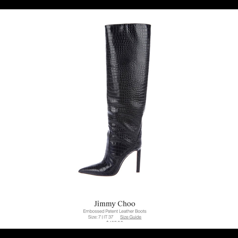 Jimmy Choo Embossed Knee-High Boot. (AUTHENTIC)